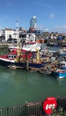 Boat Crashes Through Harbour