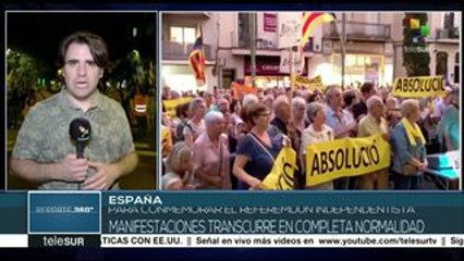 Miles de catalanes marchan en segundo aniversario del referendo