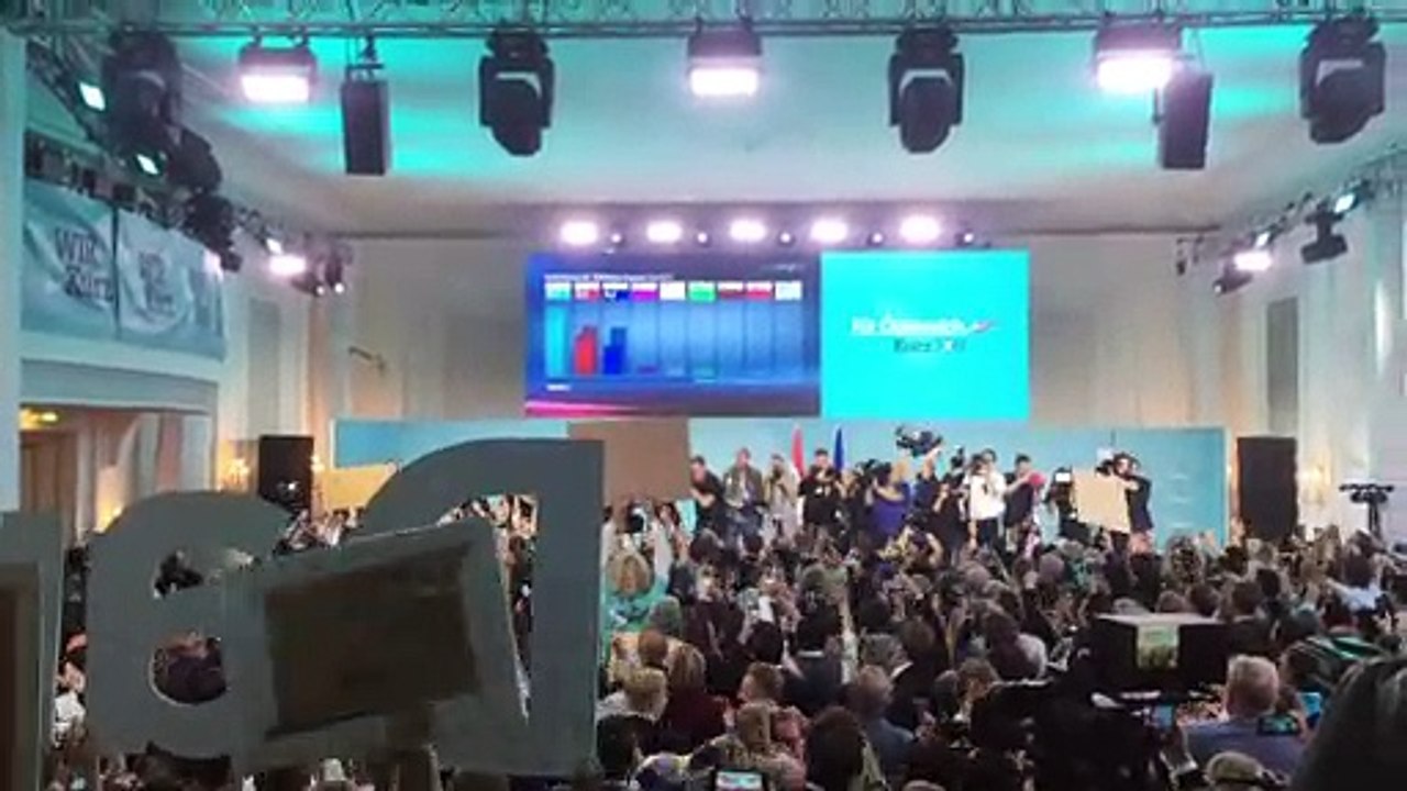 Reaktionen auf die erste Hochrechnung vom ÖVP-Wahlabend