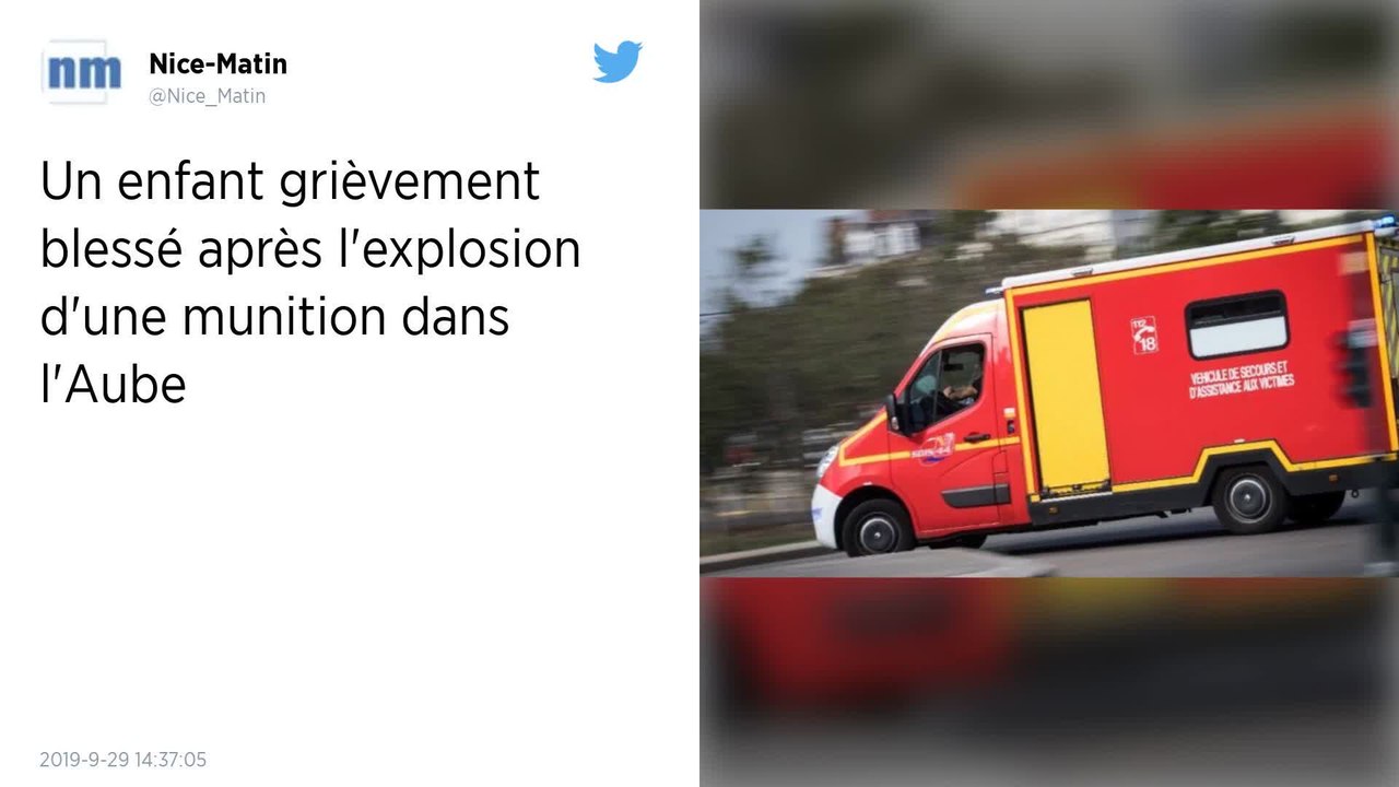 Aube. Un enfant grièvement blessé par l'explosion d'une munition
