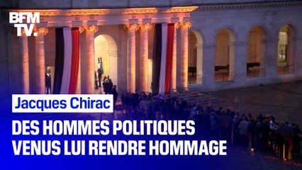 Aux Invalides, des personnalités du monde politique rendent hommage à Jacques Chirac