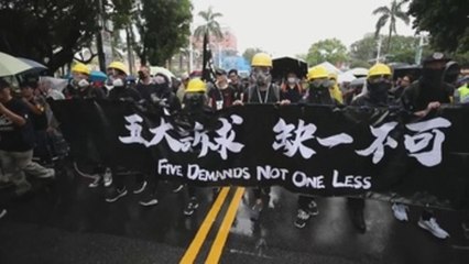 Multitudinaria manifestación en Taipéi en apoyo de las protestas de Hong Kong