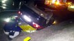 Motorista é socorrido após carro capotar na BR-277 em Cascavel