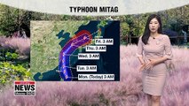 Rain for Jeju and southern regions, Typhoon Mitag on way to Korea