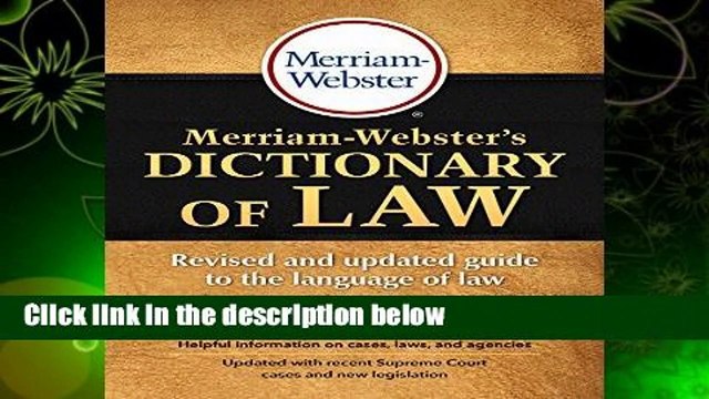 Full E-book Merriam-Webster s Dictionary of Law For Online