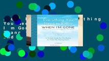 About For Books  Everything You Need to Know When I m Gone - End of Life Planner for Affairs and