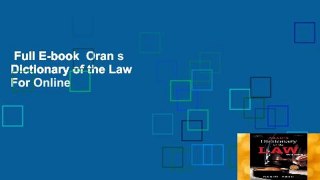 Full E-book  Oran s Dictionary of the Law  For Online