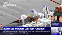 Rouen: un barrage a été installé sur la Seine pour repousser les nappes de pollution après l'incendie de l'usine Lubrizol