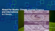 About For Books  Climate Change Finance and International Law (Routledge Advances in Climate