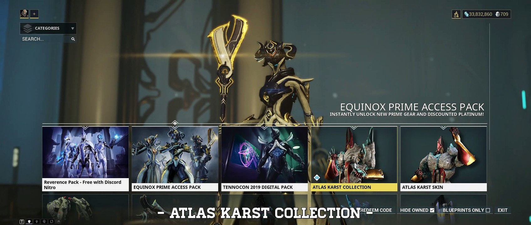 Warframe : Atlas Karst Collection (Update/Hotfix 24.7.0.1+)