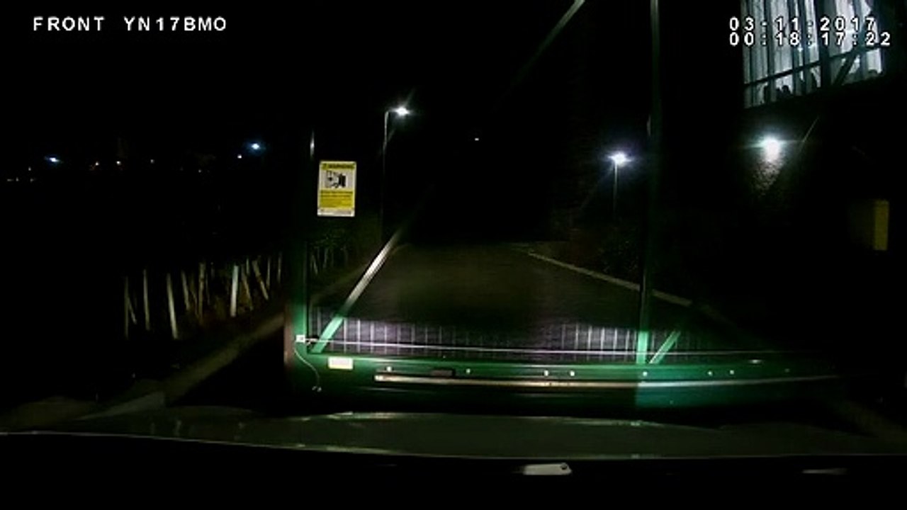 Dashcam footage of Rotherham officer Daniel Guest losing control of police car at 100mph