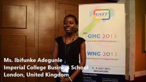 Ms. Ibifunke Adegunle at GHC Conference 2013 by GSTF Singapore