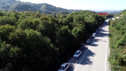 Bartın kestane için uzun araç kuyrukları oluştu