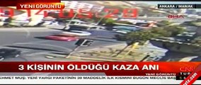 Ankara'da 3 kişinin öldüğü otobüs kazası kamerada