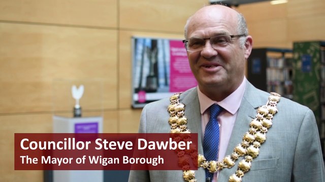 Mayor of Wigan unveils Spirit of Manchester statue