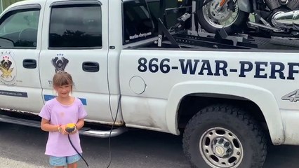 Little Girl Helps Dad With A Motorcycle Rescue
