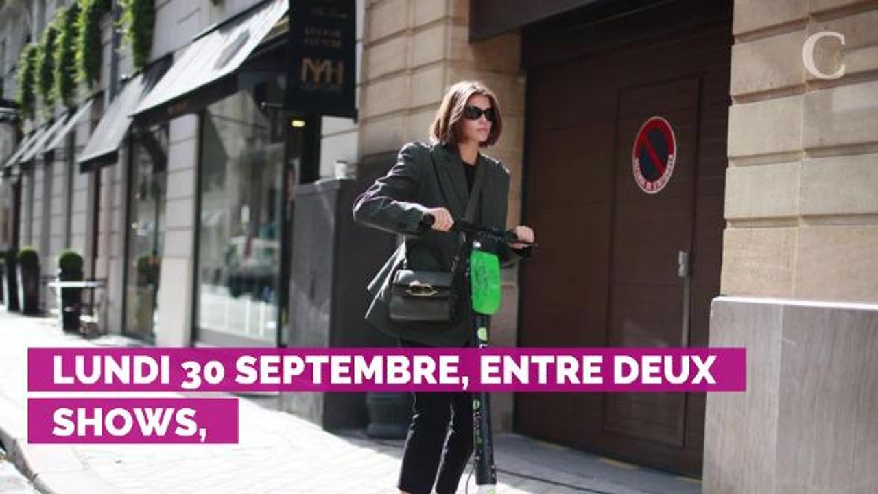 PHOTOS. Improbable ! Quand Kaia Gerber fait de la trottinette électrique dans les rues de Paris