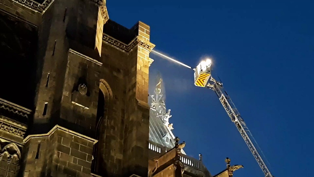 Exercice incendie à la cathédrale de Clermont-Ferrand