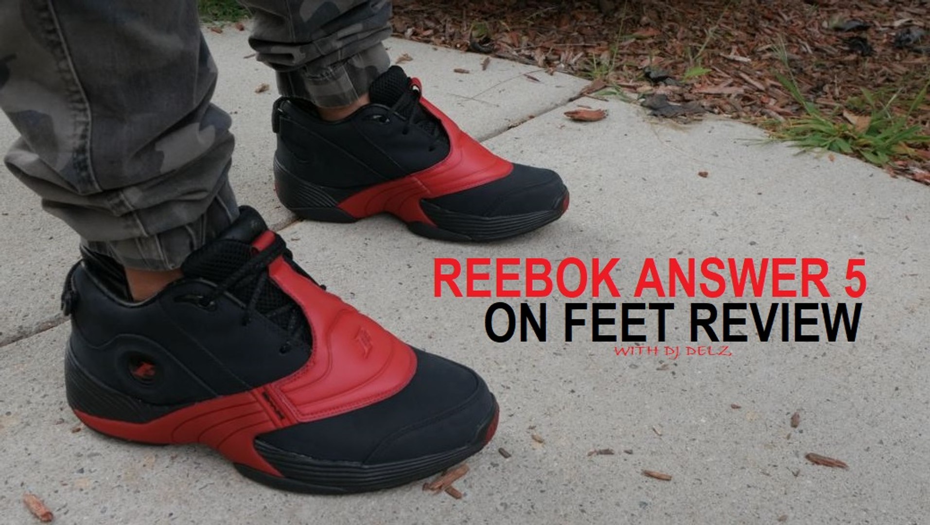 Reebok Classics Answer 5 ALLEN IVERSON Premuim Black Red Sneaker Review on  Feet - video Dailymotion
