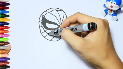 Como dibujar y colorear Spiderman extremadamente fácil - Spiderman chibi