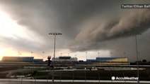Iowa Speedway drenched in rain during tornado warning