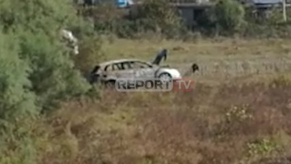 Report TV - Gjendet e djegur makina e autorëve që ekzekutuan Besmir Hidën në Lushnje