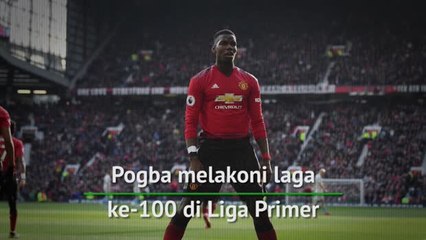 Pogba melakoni laga ke-100 di Liga Primer
