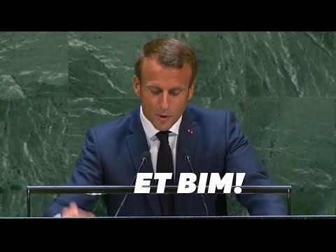 Emmanuel Macron s'en est encore pris à son pupitre pendant son discours à l'ONU