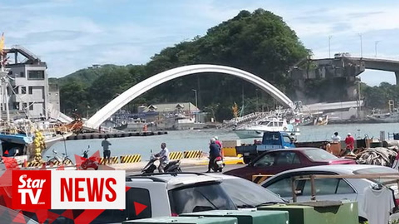 Six feared trapped after Taiwan bridge collapses