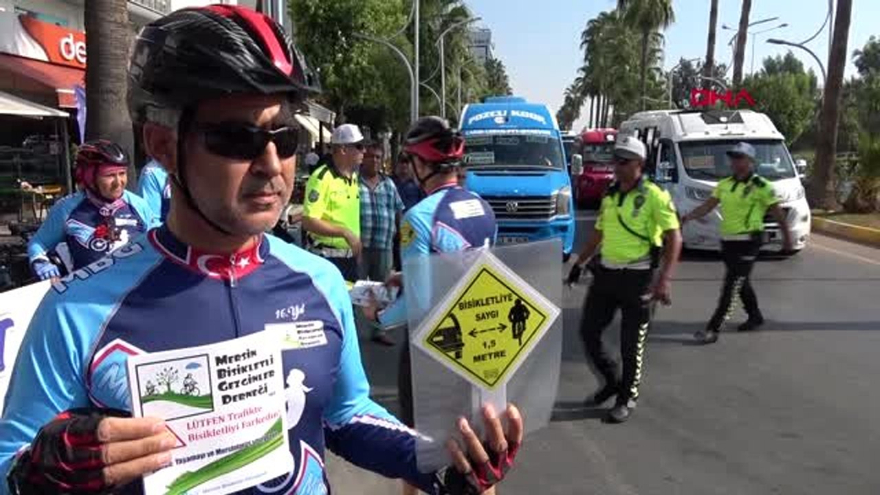 Mersin bisikletlilerden, toplu taşıma sürücülerine farkındalık mesajı