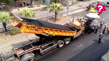 Tayvan'nın Kaohsiung Şehrinde Asfalt Döşeme İşlemi