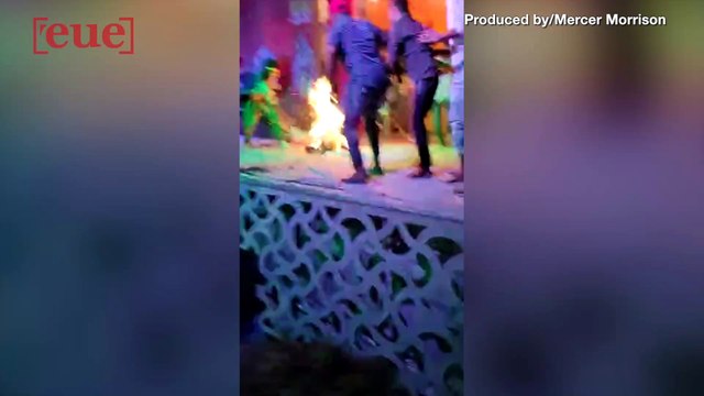 Horrific Footage Shows Fire-breather Engulfed In Flames After Outfit Is Accidentally Set on Fire