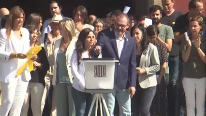 Simulación de una votación a las puertas del Parlament