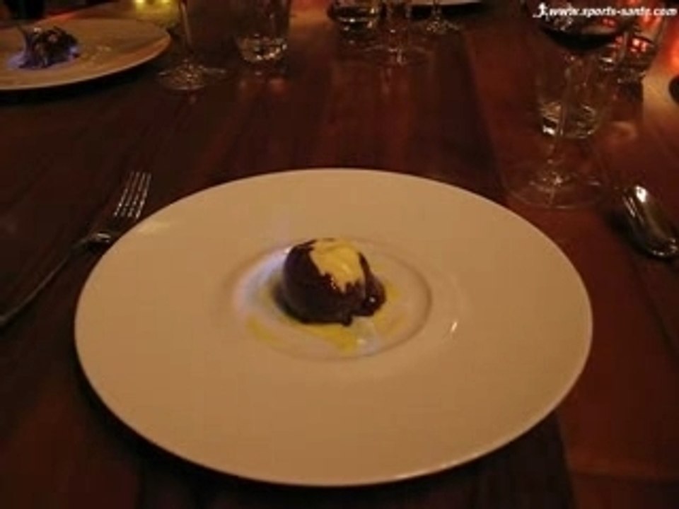 Dessert-Chartreuse flambée au restaurant Oxalys Val Thorens