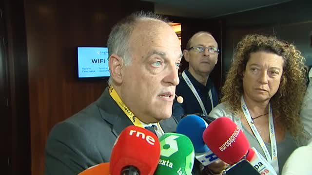 Tebas: La Federación está obsesionada con Mediapro y está dañando al fútbol