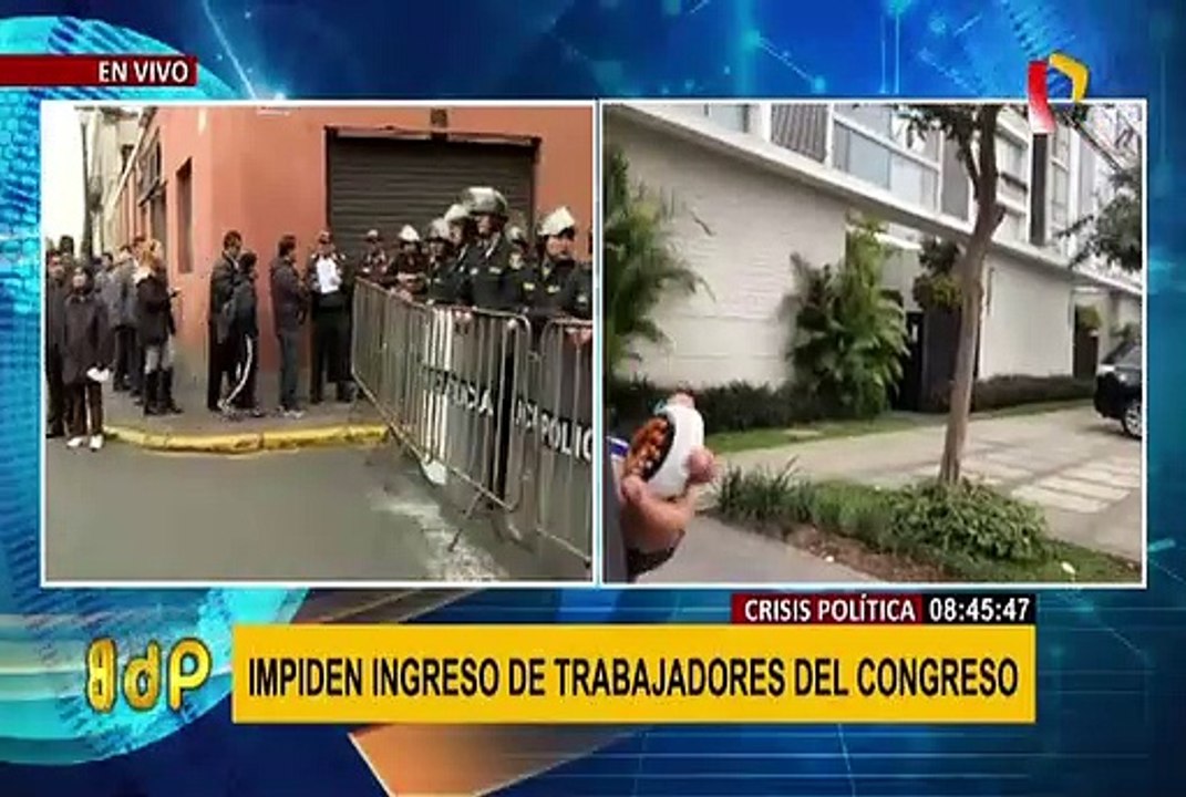 Trabajadores forman largas colas para ingresar al Congreso