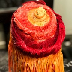 This swirly dye job creates multidimensional hair