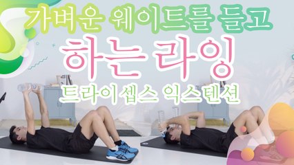 가벼운 웨이트를 들고 하는 라잉 트라이셉스 익스텐션  - 건강을 위한 발걸음