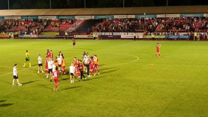 Gabriele Cioffi hugs players after Norwich City