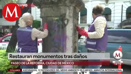Limpian pintas en Paseo de la Reforma