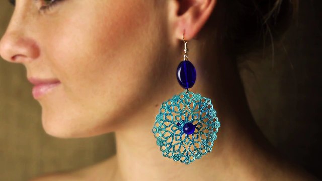 Aretes de copos de nieve de metal