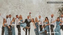 Surprise snow makes for some beautiful wedding photos