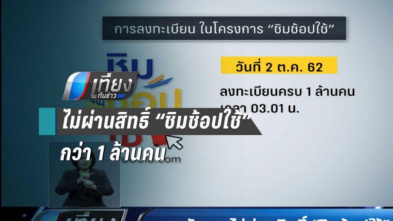 ก.คลัง พบไม่ผ่านสิทธิ์ “ชิมช้อปใช้” กว่า 1 ล้าน...