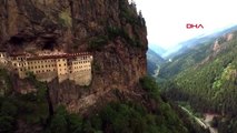 Trabzon sümela manastırı'nda, 2'nci etap restorasyon sürüyor