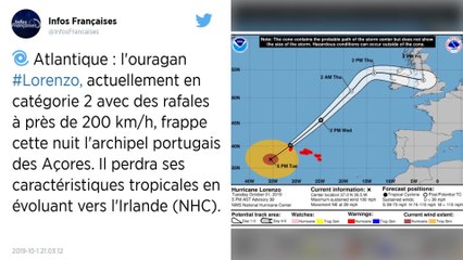 L’ouragan Lorenzo a frappé les Açores avec des rafales à 200 km/h et menace l’Irlande