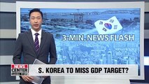 Finance minister says Korea is unlikely to hit 2.4% growth target