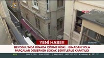 Beyoğlu'nda bir binada çökme riski