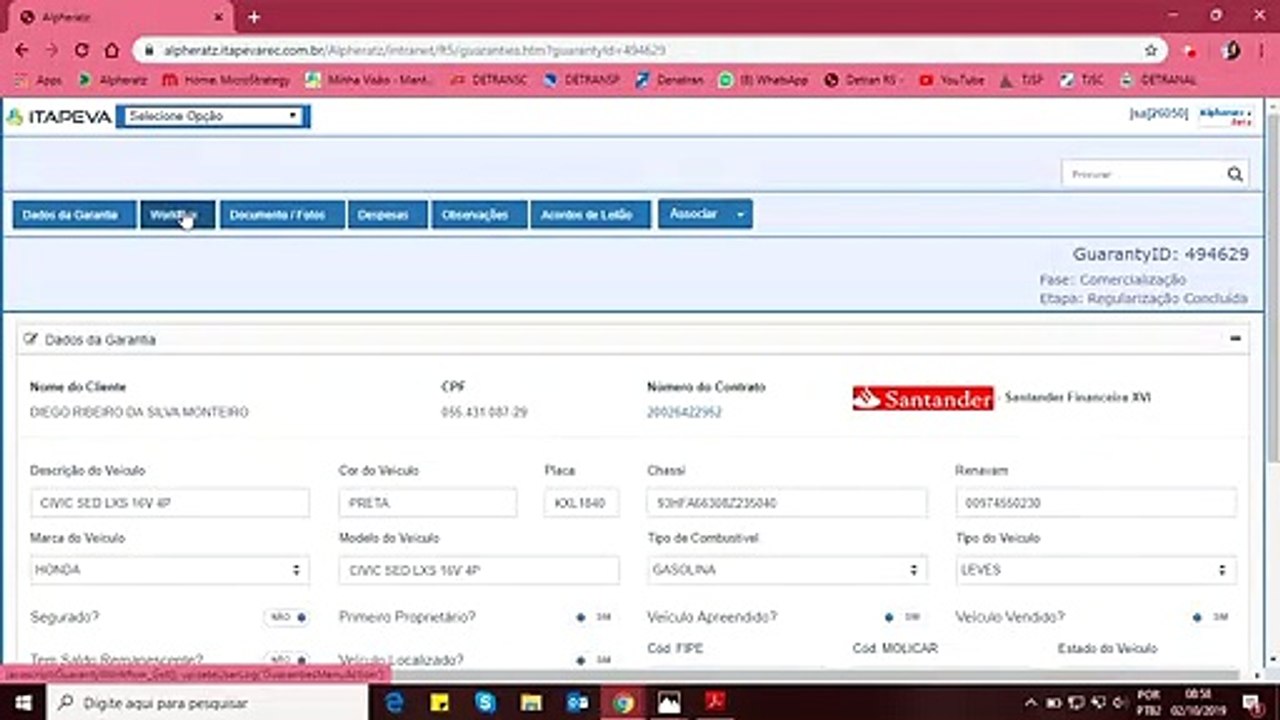 Treinamentos Itapeva - Módulo de Garantias (Workflow - Leiloeiros Comercialização)