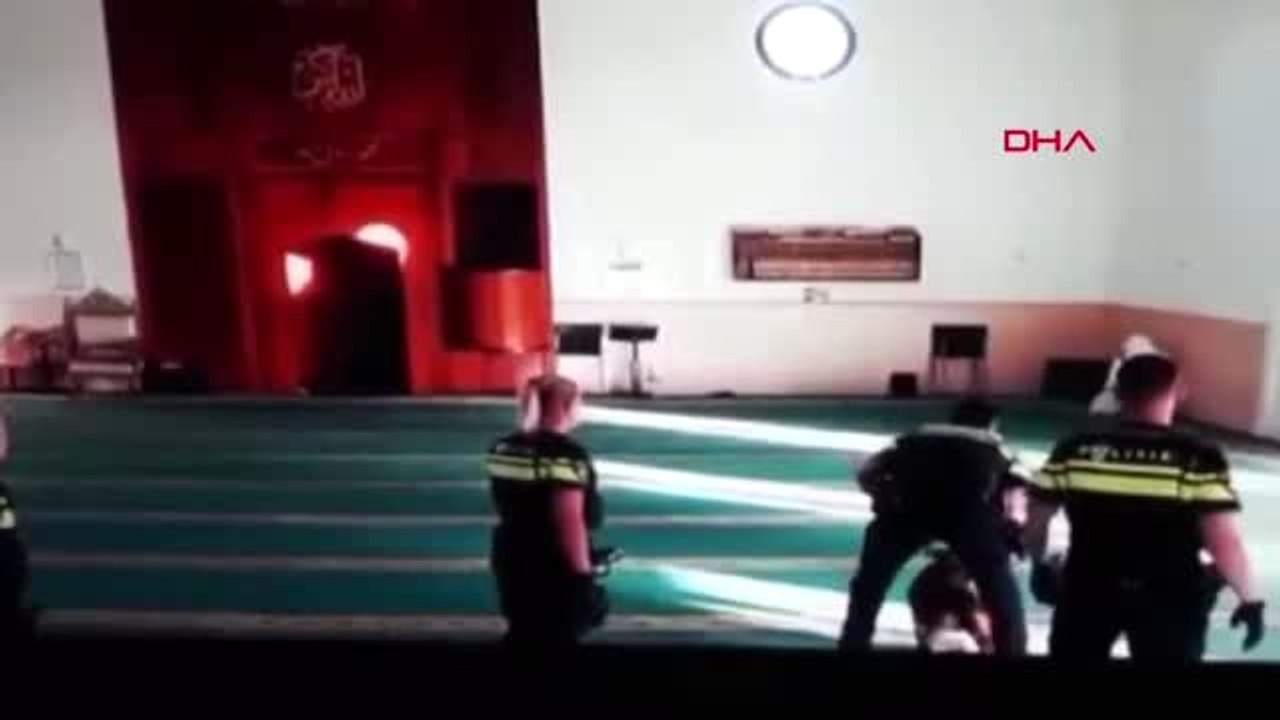 Hollanda'da polis şüpheliyi yakalamak isterken camiye köpekle girdi