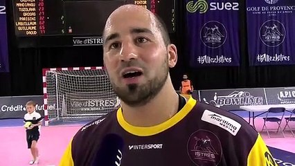 Arnaud Tabarand après la victoire d'Istres Provence contre Créteil